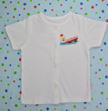 Áo cộc tay sơ sinh IQ Baby (màu trắng)